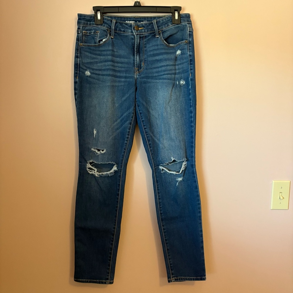 💙Old Navy Blue Skinny Jeans with Distressed Details